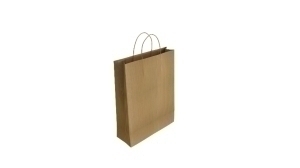 BOLSA de PAPEL ANDINA KRAFT VERJURADO 32x40x14 cm RECICLADO/NATURAL PAQUETE de 50